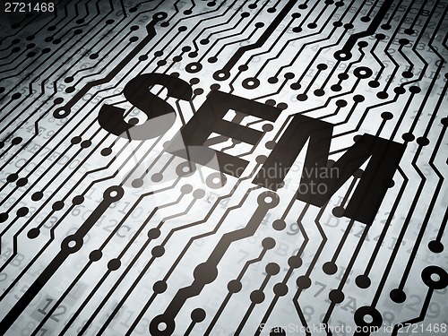 Image of Business concept: circuit board with SEM