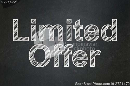 Image of Finance concept: Limited Offer on chalkboard background