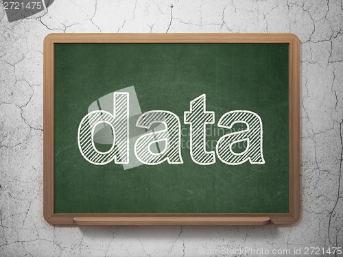 Image of Data concept: Data on chalkboard background