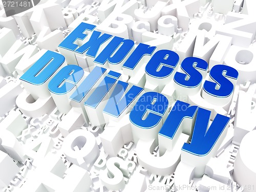 Image of Finance concept: Express Delivery on alphabet background