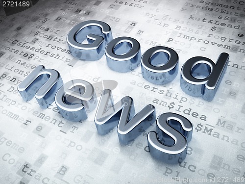 Image of News concept: Silver Good News on digital background