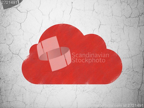 Image of Cloud networking concept: Cloud on wall background