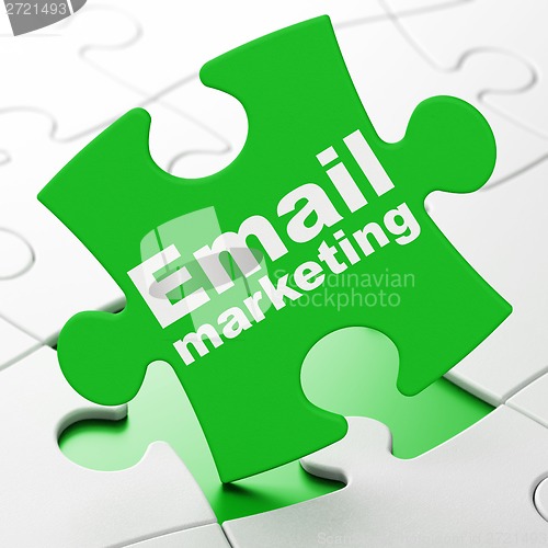 Image of Business concept: Email Marketing on puzzle background