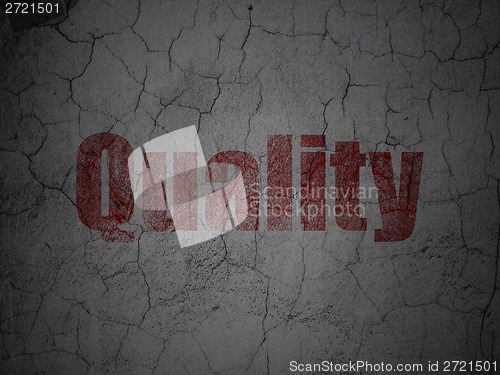 Image of Marketing concept: Quality on grunge wall background