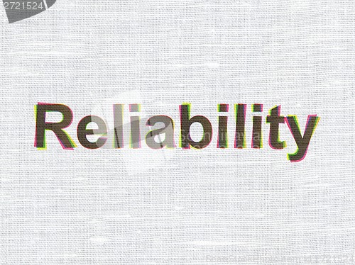 Image of Finance concept: Reliability on fabric texture background