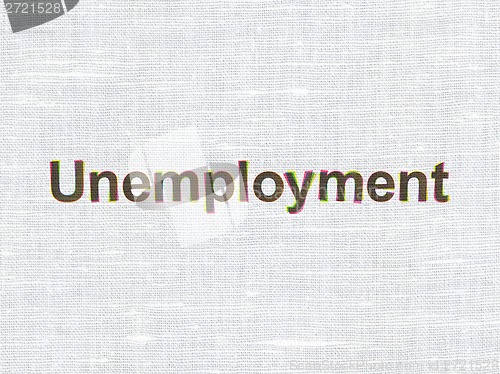 Image of Business concept: Unemployment on fabric texture background