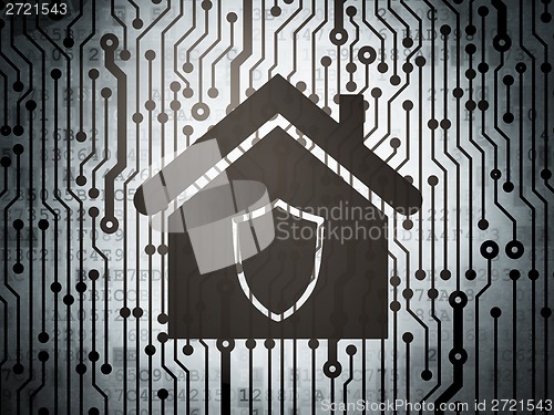 Image of Security concept: circuit board with Home