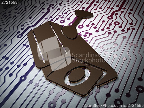 Image of Safety concept:  Cctv Camera on Circuit Board background