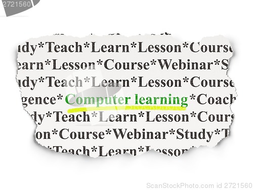 Image of Education concept: Computer Learning on Paper background