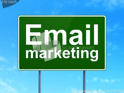 Image of Finance concept: Email Marketing on road sign background