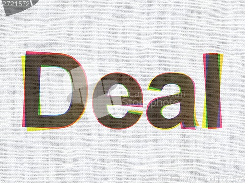 Image of Finance concept: Deal on fabric texture background
