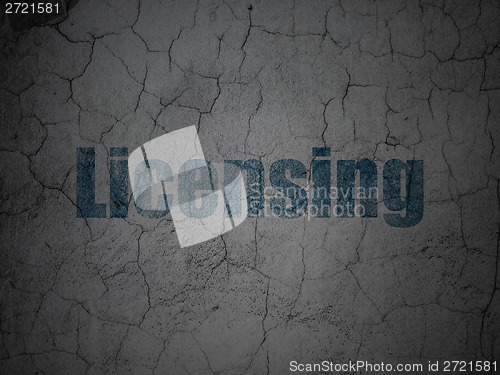 Image of Law concept: Licensing on grunge wall background