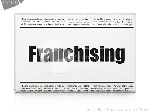 Image of Business concept: newspaper headline Franchising