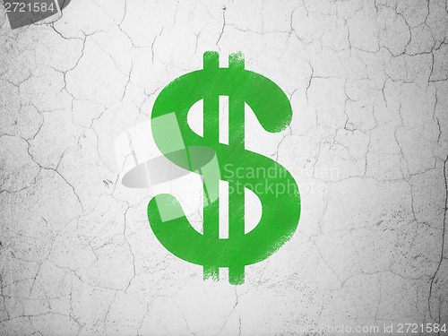 Image of Currency concept: Dollar on wall background