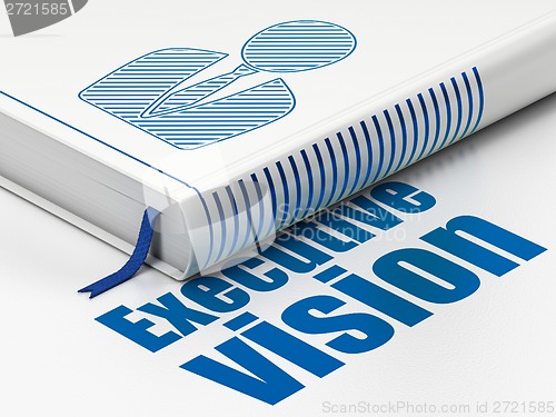 Image of Finance concept: book Business Man, Executive Vision on white background