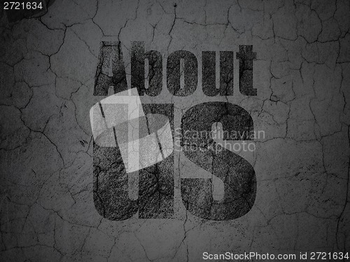 Image of Marketing concept: About Us on grunge wall background