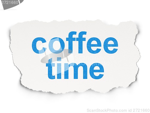 Image of Time concept: Coffee Time on Paper background