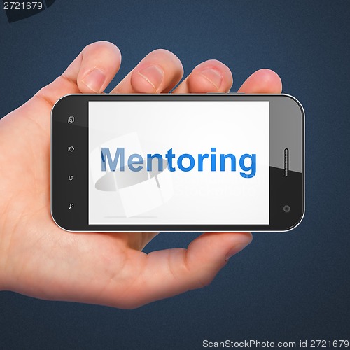 Image of Education concept: Mentoring on smartphone