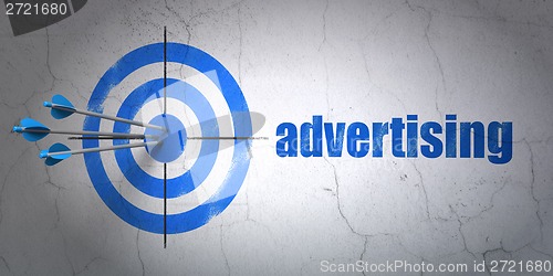 Image of Marketing concept: target and Advertising on wall background
