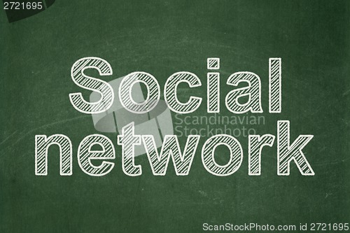 Image of Social network concept: Social Network on chalkboard background