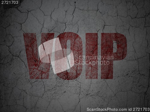 Image of Web development concept: VOIP on grunge wall background