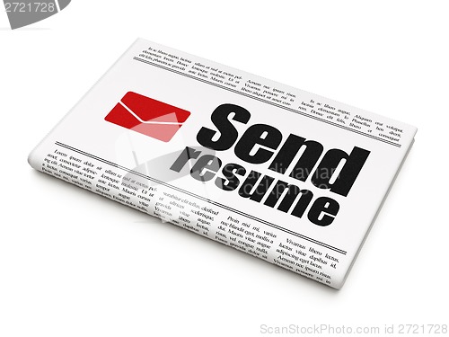 Image of Business concept: newspaper with Send Resume and Email