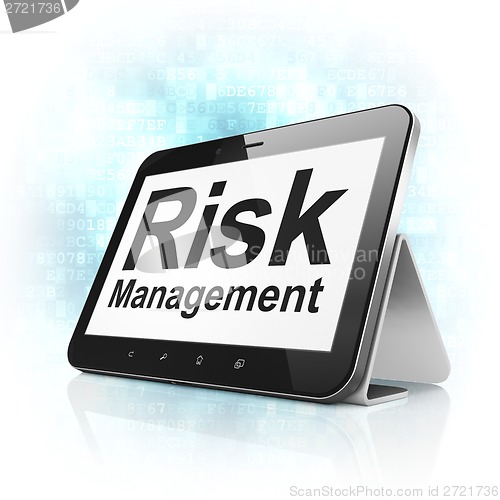 Image of Business concept: Risk Management on tablet pc computer