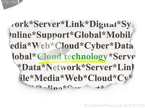 Image of Cloud technology concept: Cloud Technology on Paper background