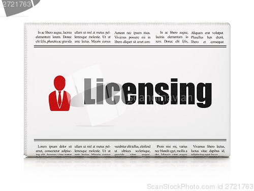 Image of Law concept: newspaper with Licensing and Business Man