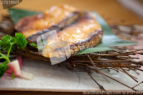 Image of Japanese style teppanyaki roasted cod fish 