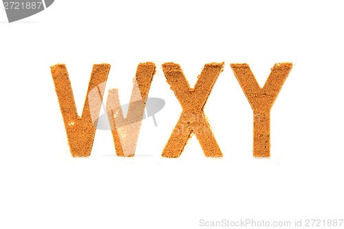 Image of alphabet and numbers from the sand 
