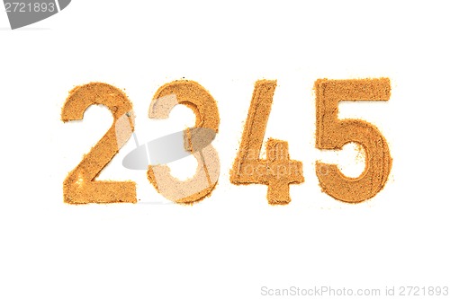 Image of alphabet and numbers from the sand 