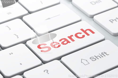 Image of SEO web design concept: Search on computer keyboard background