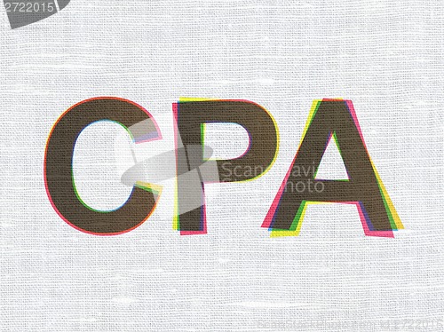 Image of Business concept: CPA on fabric texture background