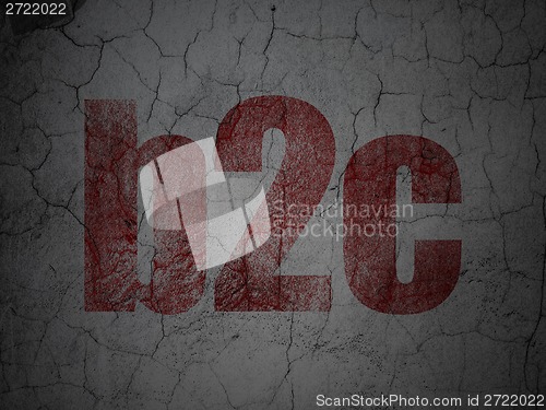 Image of Finance concept: B2c on grunge wall background