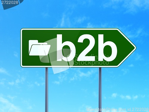 Image of Finance concept: B2b and Folder on road sign background