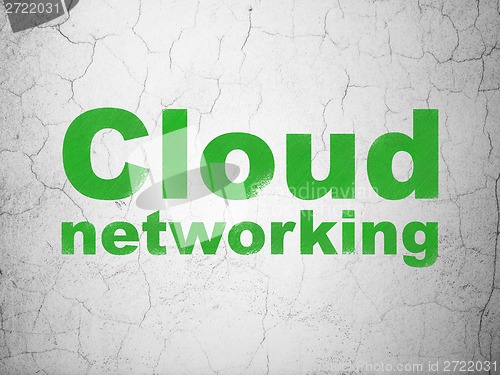 Image of Cloud networking concept: Cloud Networking on wall background
