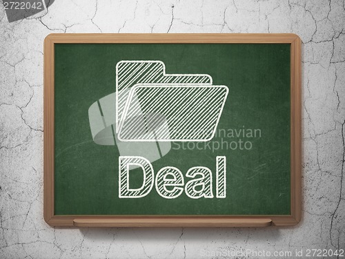 Image of Business concept: Folder and Deal on chalkboard background