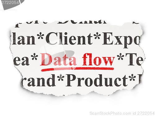 Image of Data concept: Data Flow on Paper background