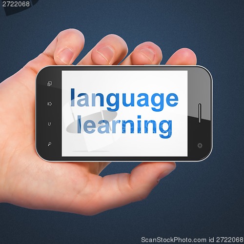 Image of Education concept: Language Learning on smartphone