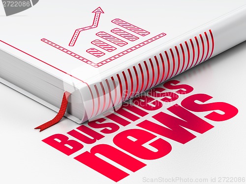 Image of News concept: book Growth Graph, Business News on white background