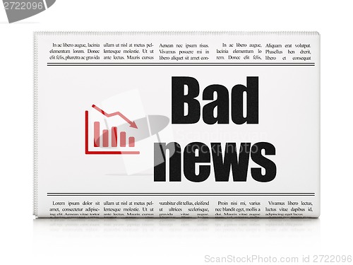 Image of News concept: newspaper with Bad News and Decline Graph