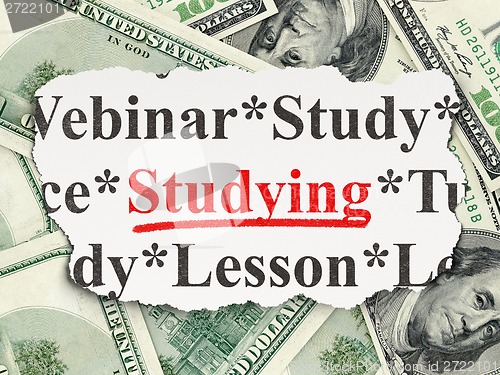 Image of Education concept: Studying on Money background