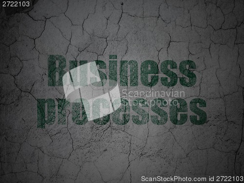 Image of Business concept: Business Processes on grunge wall background