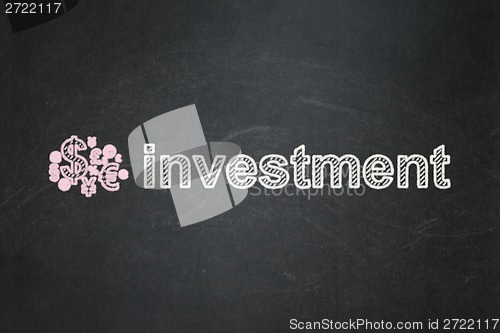 Image of Business concept: Finance Symbol and Investment on chalkboard background