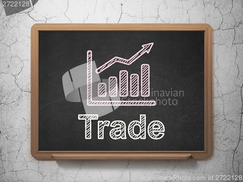 Image of Business concept: Growth Graph and Trade on chalkboard background