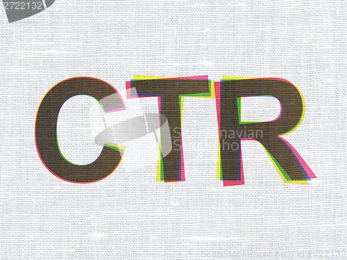 Image of Finance concept: CTR on fabric texture background