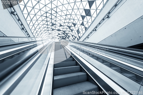 Image of Moving escalator in the business center