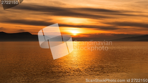 Image of Scenic sunset at the ocean