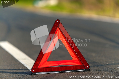Image of Red triangle of a car